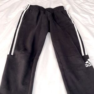 Adidas kids black and white jogger pants in size 10-12